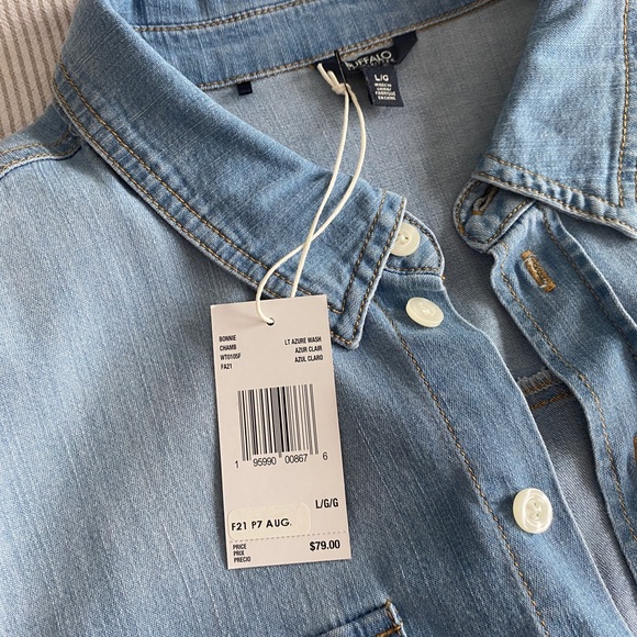 David Bitton Cotton Chambray Button Up - Picture 10 of 16